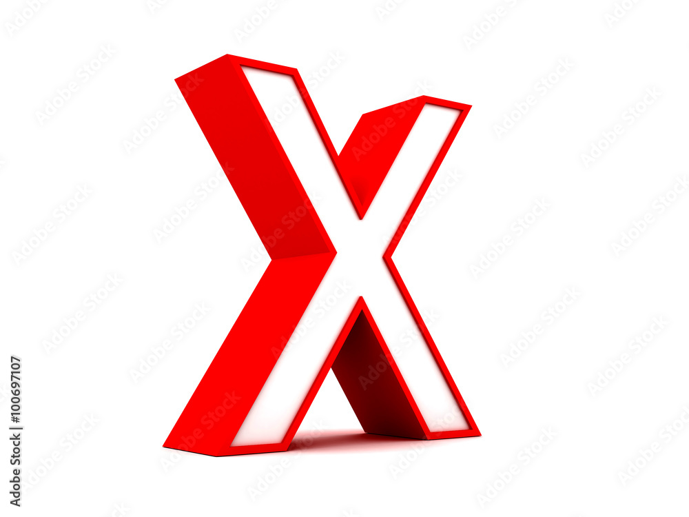 3d letter X from my metal letter collection RED 3d letter X from my metal letter collection RED