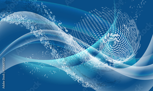 Colored vector abstract background with transparent waves