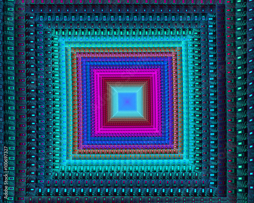 Abstract digital fractal square art
