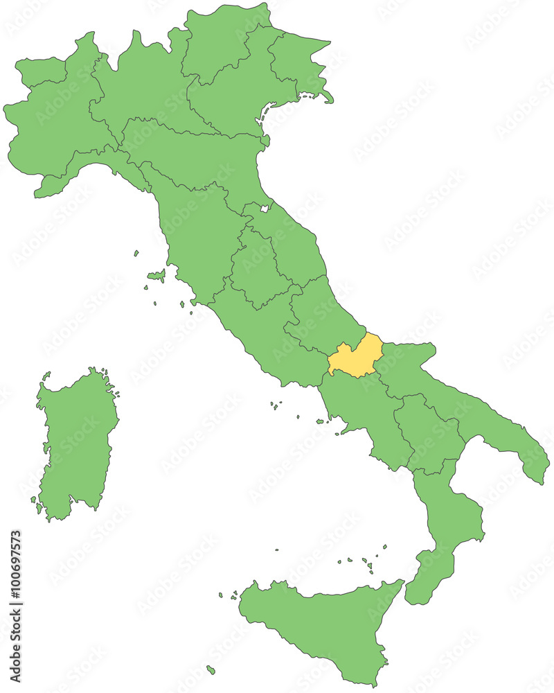 Italien - Molise (Vektor in Grün)