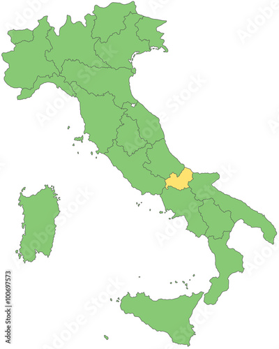 Italien - Molise (Vektor in Grün)