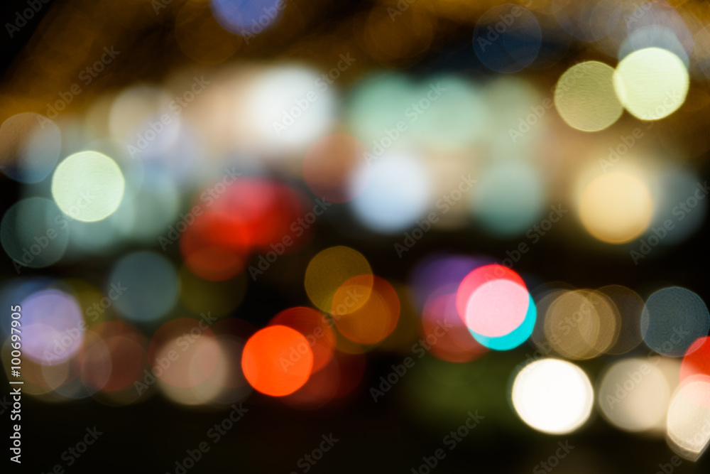 City Traffic Lights Background With Blurred Lights