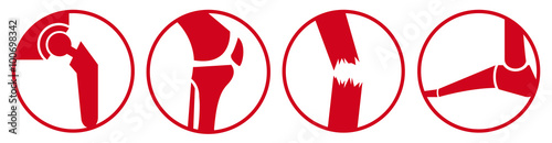 Orthopädie Icons - Hüfte, Knie, Trauma, Fuß