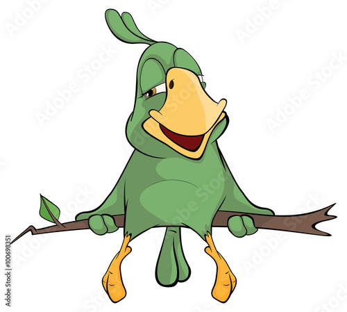 Green parrot cartoon