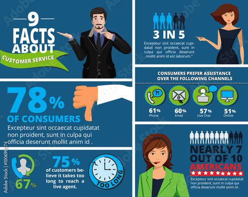 Vector Infographics Design with Character. Icons