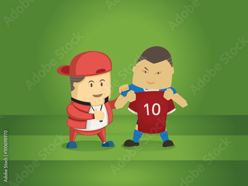coach transfer new footballer with great deal