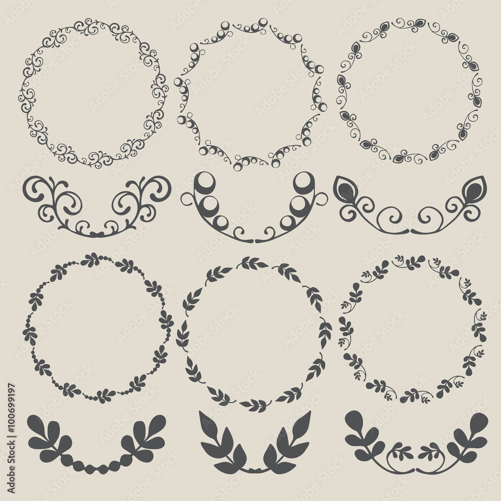 Hand-drawn floral ornament