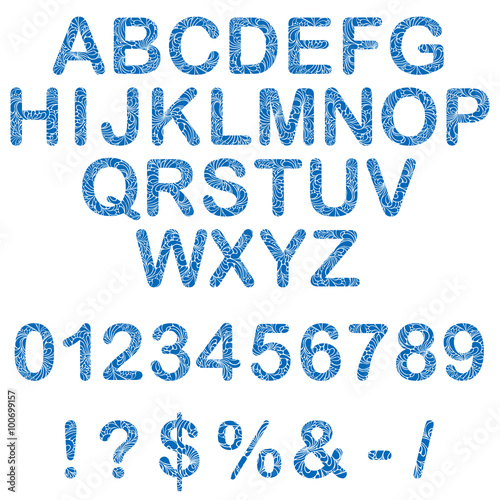 alphabet and figures illustration