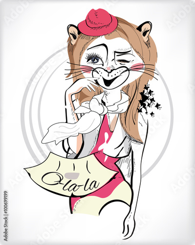 Fashion cute cat girl