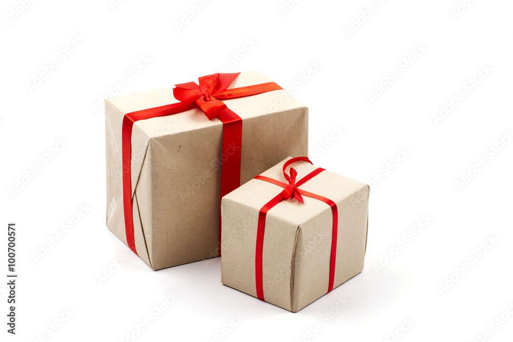Kraft box on a white background Kraft box on a white background