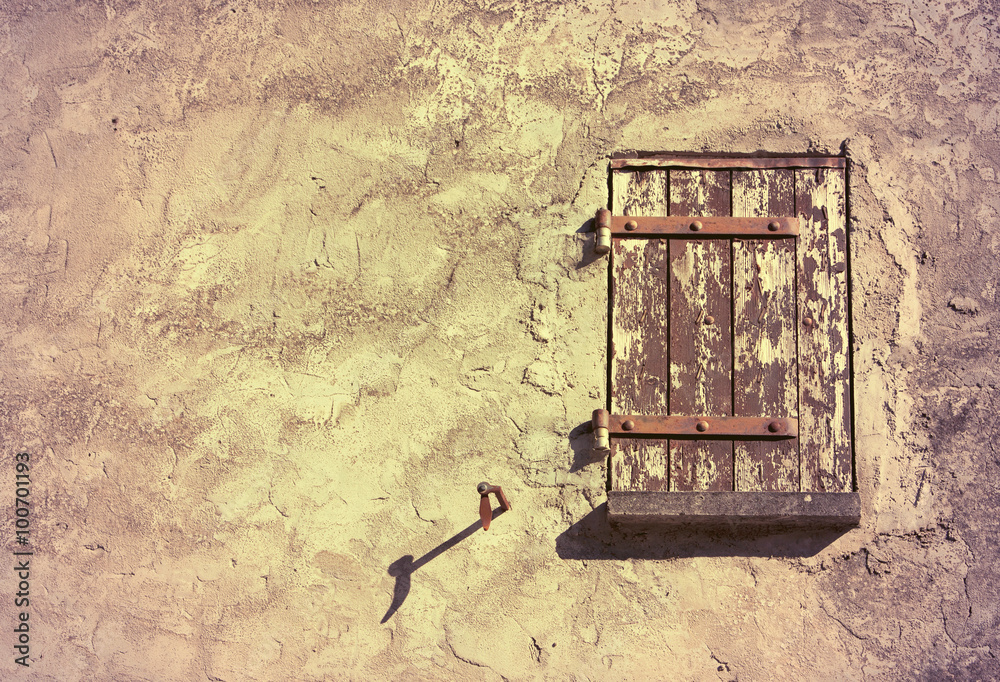 Old closed wooden window Old closed wooden window