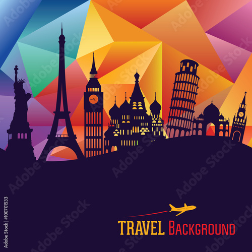 Travel and tourism background. Vector illustration