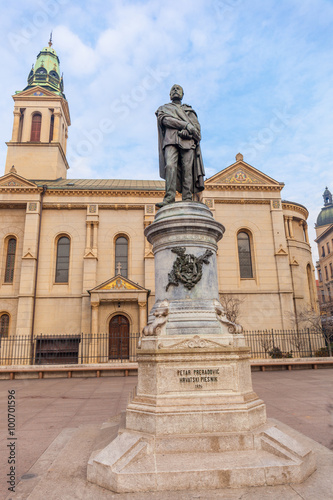 Statue of Petar Preradovic in Zagreb, Croatia