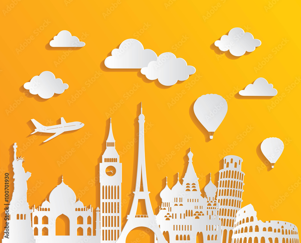 Travel and tourism background. Vector illustration