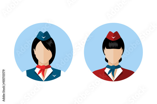 Set of stewardess avatars