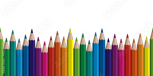 seamless colored pencils row