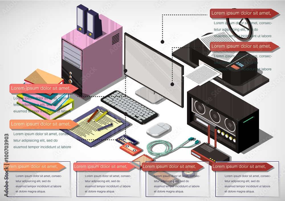 illustration of info graphic interior office concept in isometric graphic illustration of info graphic interior office concept in isometric graphic