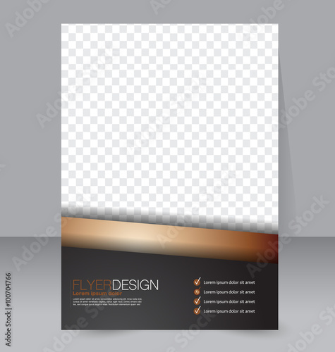 Flyer template. Brochure design. Editable A4 poster for business, education, presentation, website, magazine cover. Black and gold color.