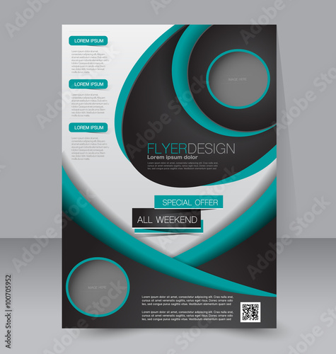 Brochure design. Flyer template. Editable A4 poster for business, education, presentation, website, magazine cover. 