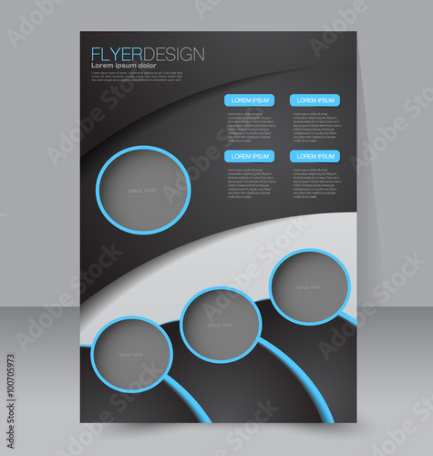 Brochure design. Flyer template. Editable A4 poster for business, education, presentation, website, magazine cover. 
