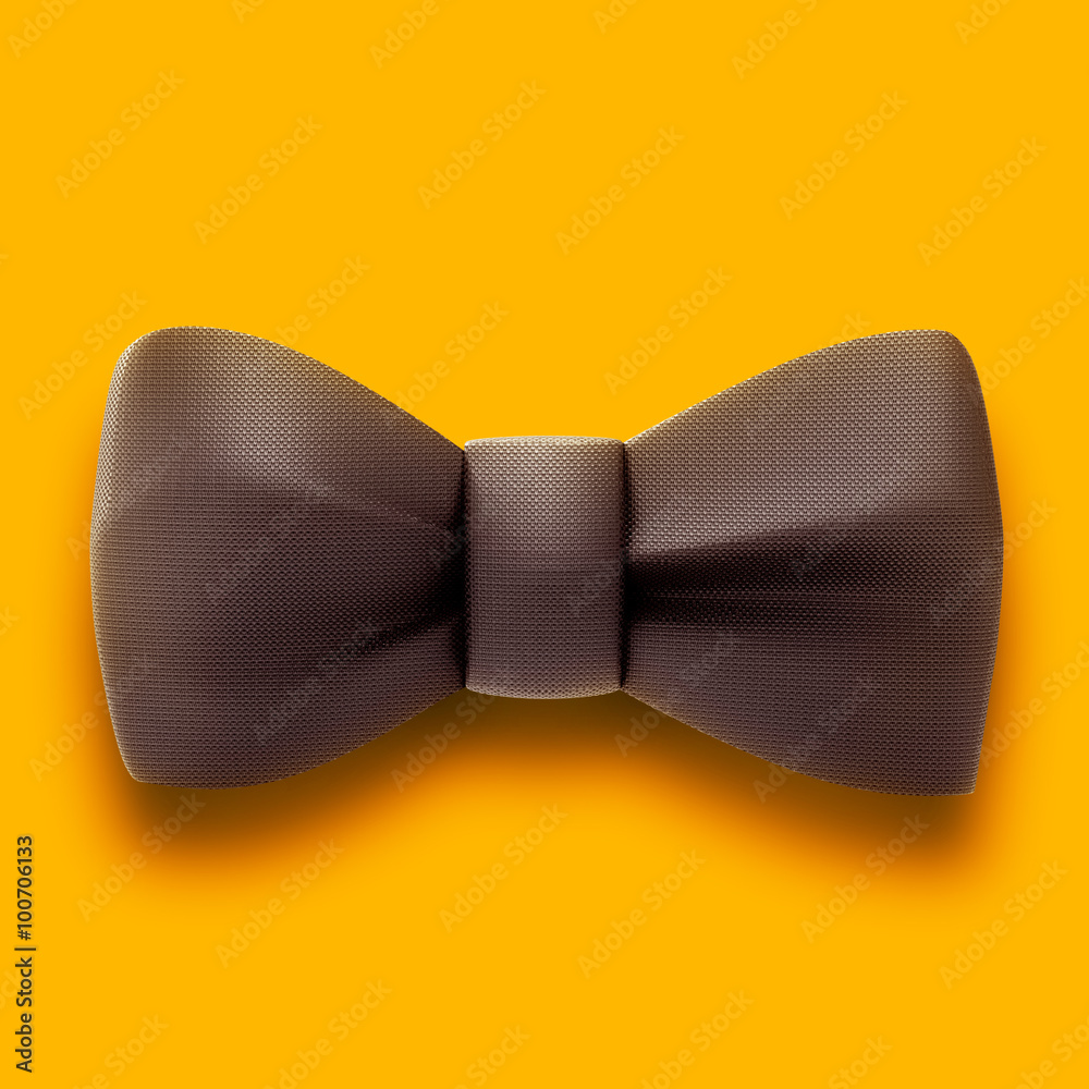 3d Illustration of black bow tie on yellow background 3d Illustration of black bow tie on yellow background