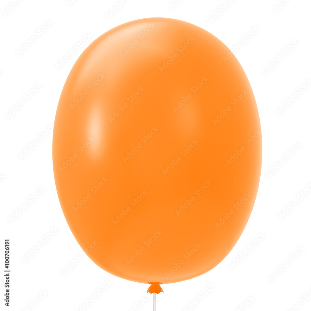 3d Illustration of orange balloon on white background 3d Illustration of orange balloon on white background