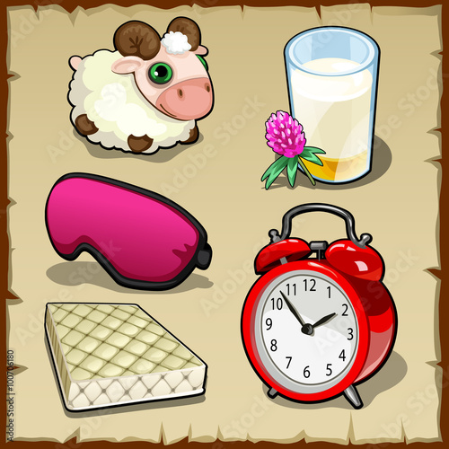 Symbol of wake up service, five user objects