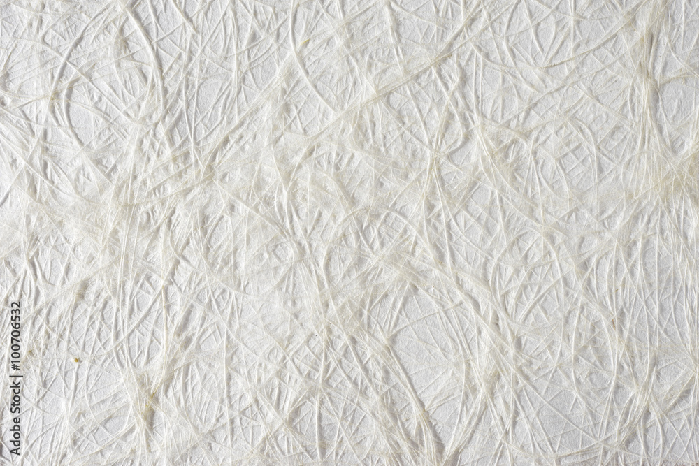 White paper sheet texture background, like self made. Embossed yarns, twine, lace pattern. Strong light, shadows.