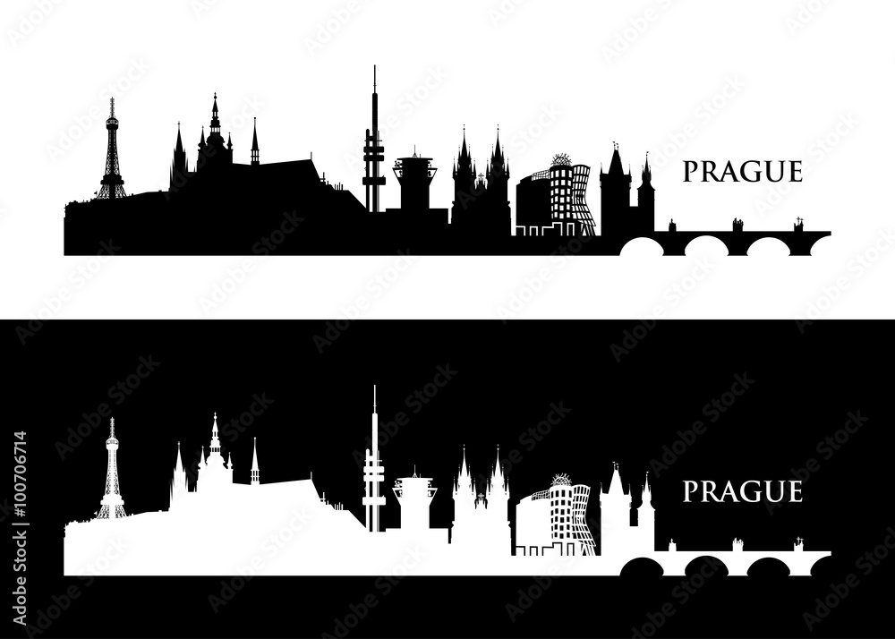Naklejka premium Prague skyline 