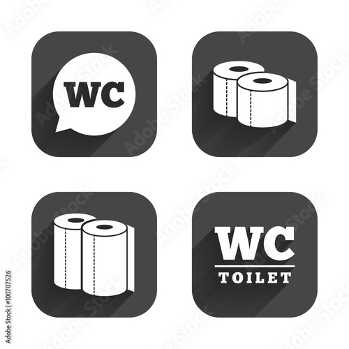 Toilet paper icons. Gents and ladies room.