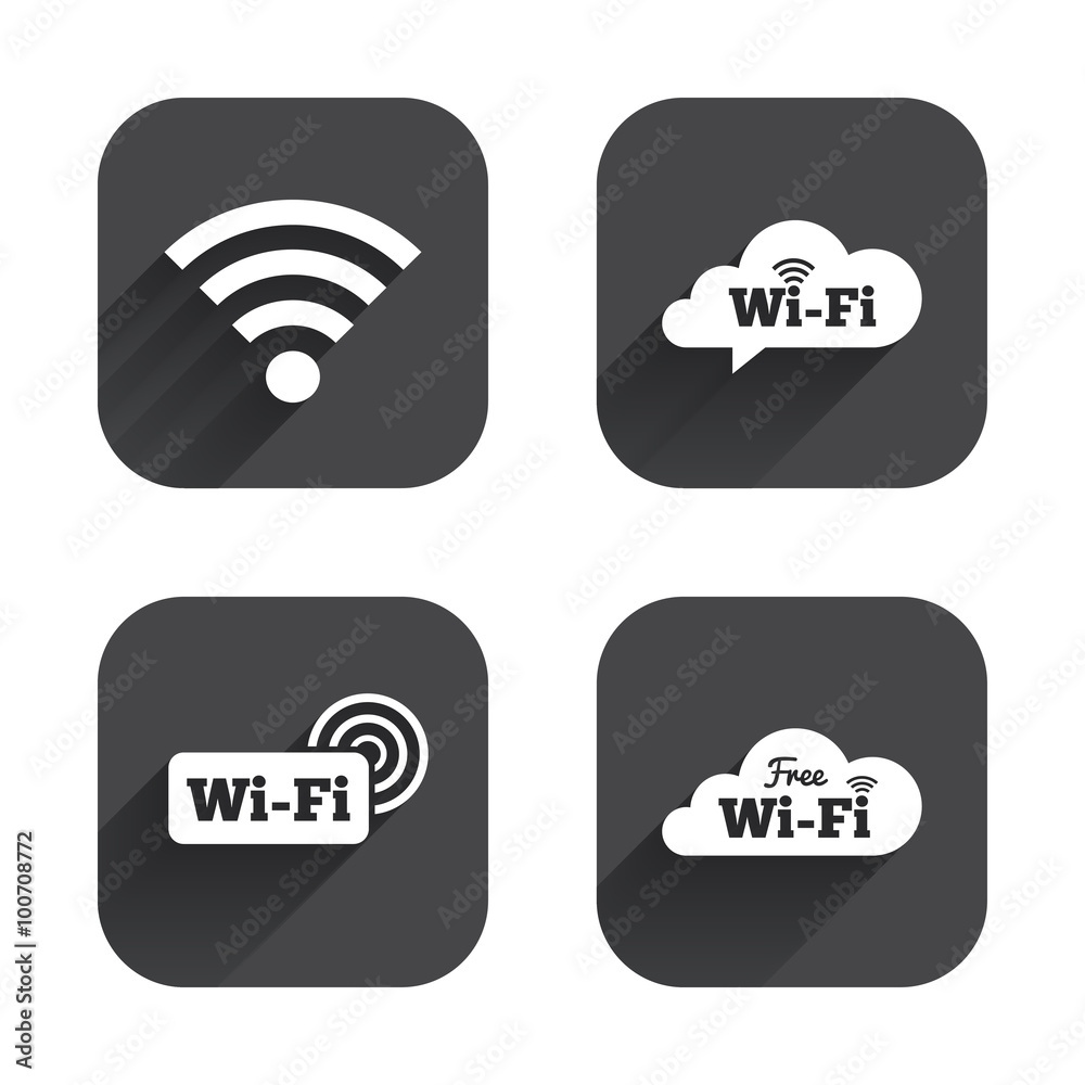 Wifi Wireless Network icons. Wi-fi speech bubble Wifi Wireless Network icons. Wi-fi speech bubble