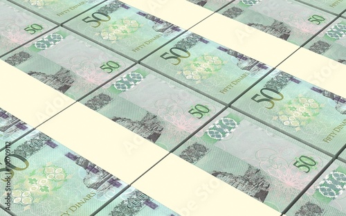 Libyan dinar bills stacked background. Computer generated 3D photo rendering.