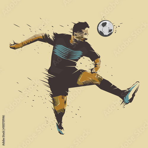 soccer jumping ink splash