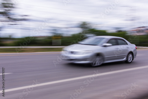 car Speeding in road © prwstd