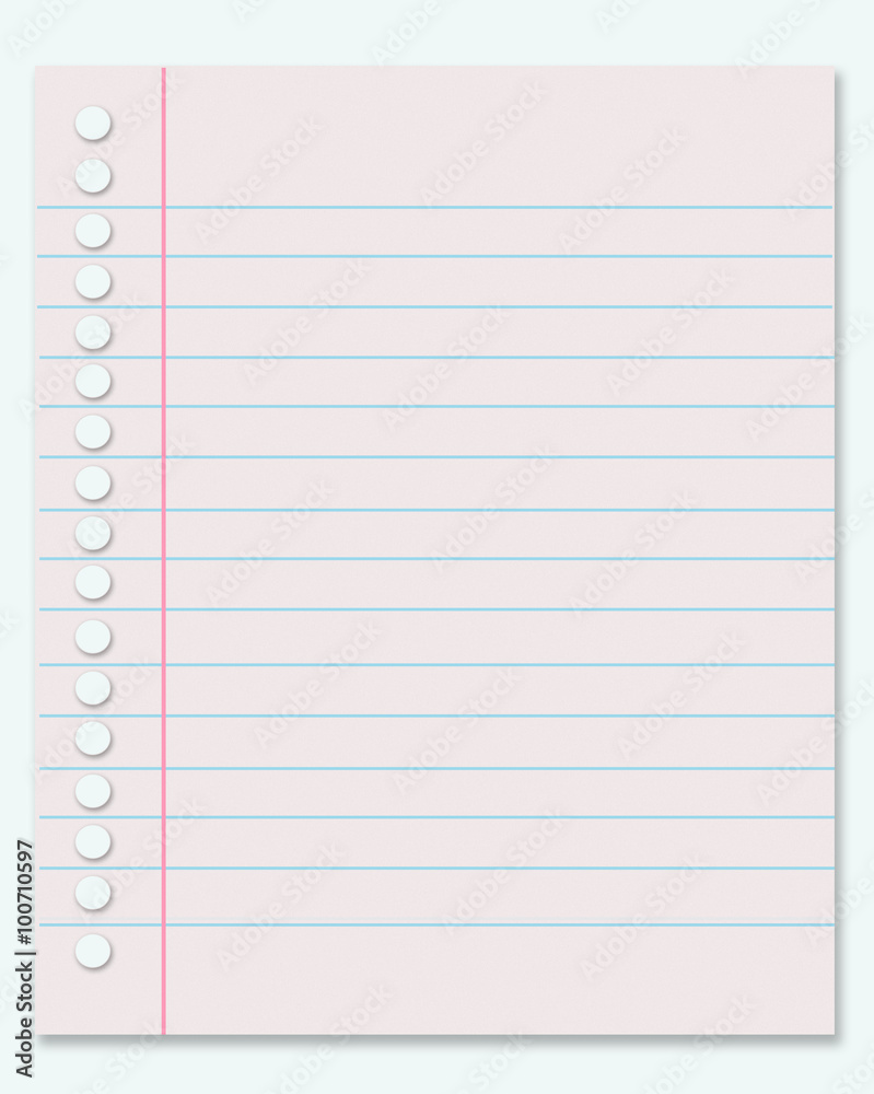 page notebook on a white background page notebook on a white background