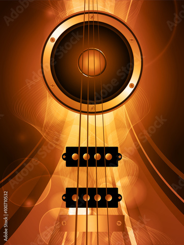 Air bass guitar and loudspeaker