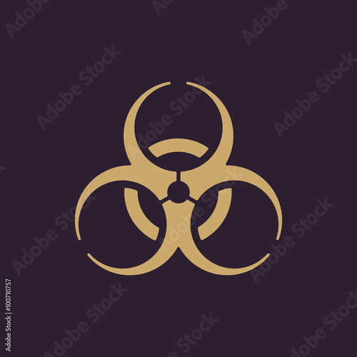 The biohazard icon. Biohazard symbol. Flat