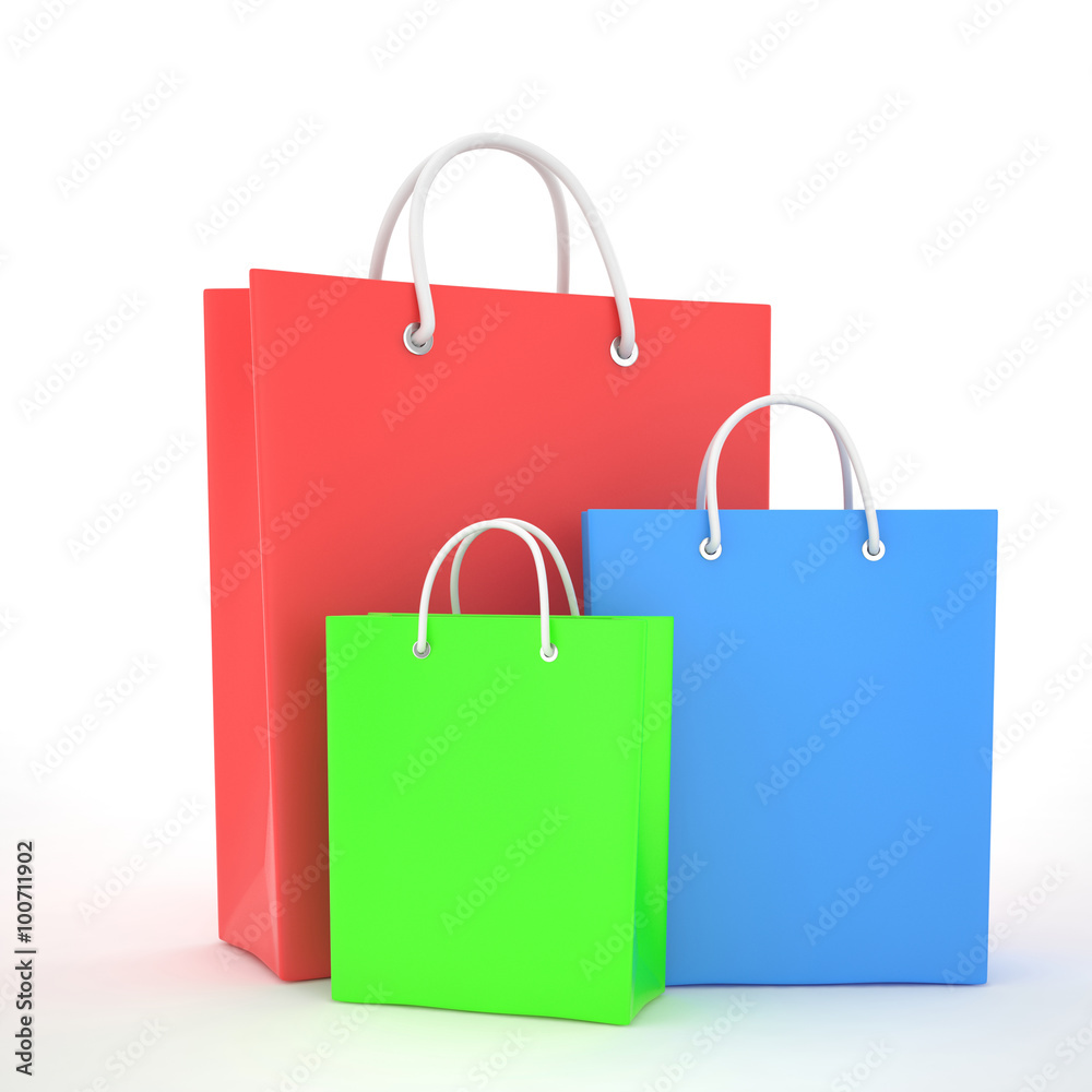 Paper Shopping Bags isolated on white background Paper Shopping Bags isolated on white background