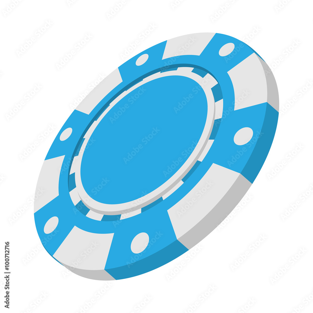 Blue casino token cartoon icon Blue casino token cartoon icon