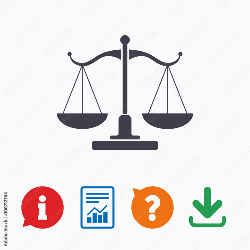 Scales of Justice sign icon. Court of law symbol Scales of Justice sign icon. Court of law symbol