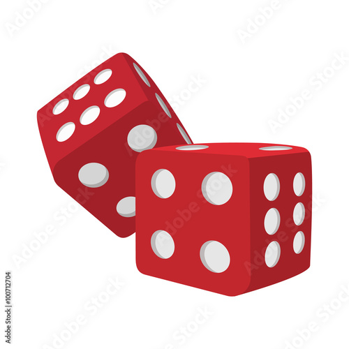 Red dice cartoon icon