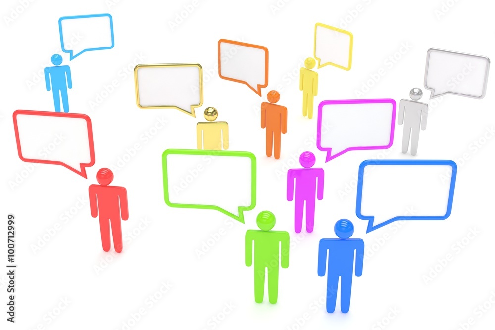 people with talk bubbles isolated over a white background people with talk bubbles isolated over a white background