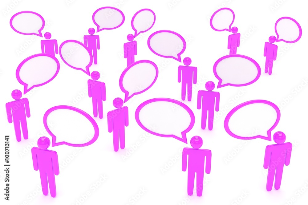 people with talk bubbles isolated over a white background people with talk bubbles isolated over a white background