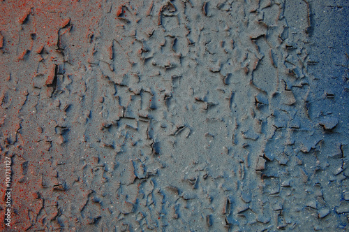 Cracked paint on metal