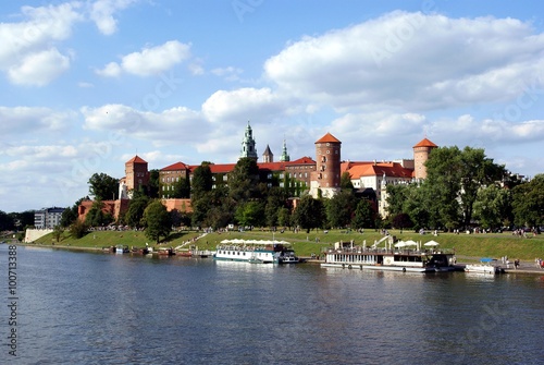 Kings' Wawel Castle in Krakow near Vistula river