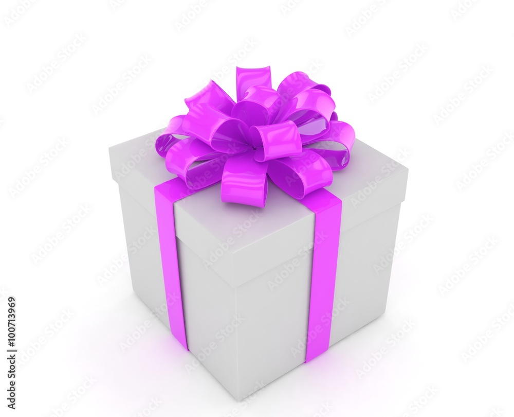 Obraz premium gift box with bows isolated on white