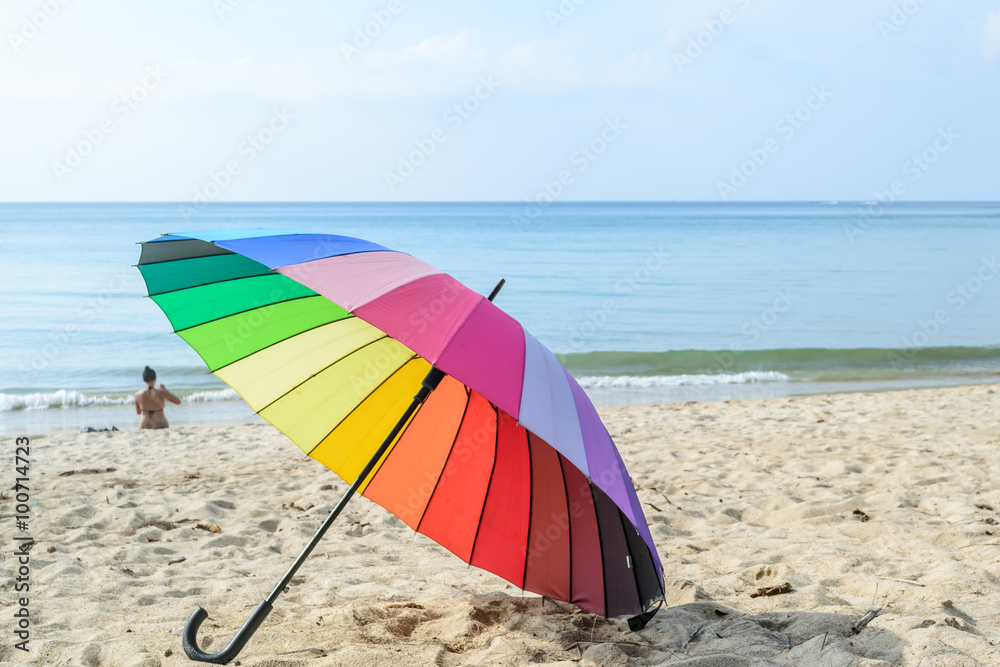 colorful umbrella on the beach