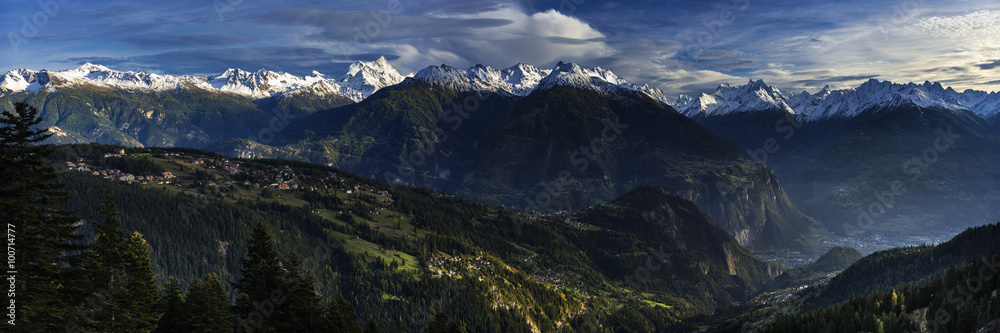 Das Rhonetal im  Oberwallis, Schweiz