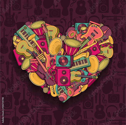 Canvas Print Music background. Vector illustration