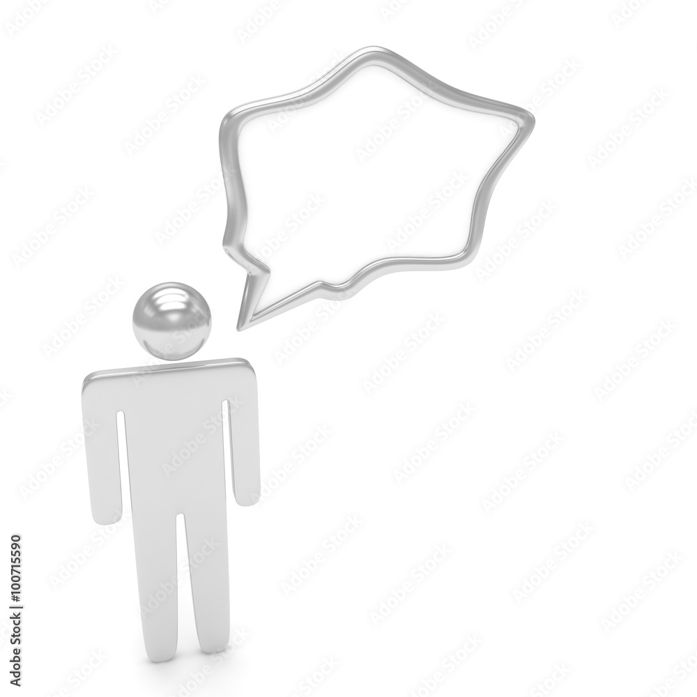 3d man with talk bubbles isolated over a white background 3d man with talk bubbles isolated over a white background